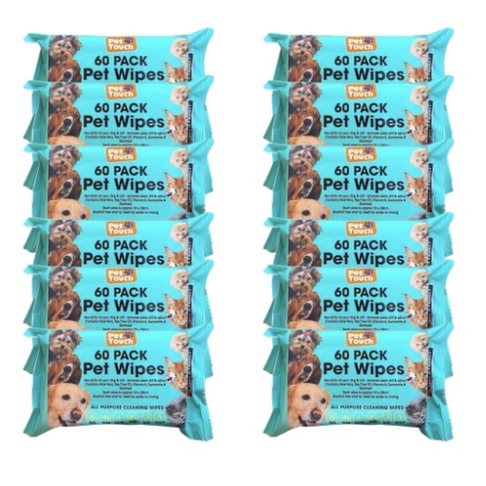 image 1 of Pet Touch Pet Wipes All Purpose 60 Pack | Blue | Blue | 9 Pack | 9