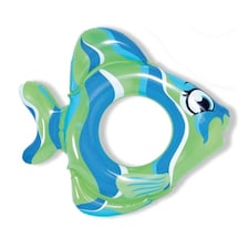Inflatable Green & Blue Fish Ring Pool Float 79cm