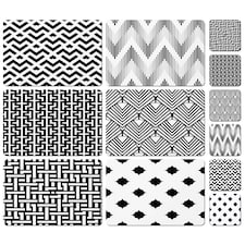 Geometric Black & White Collection (Placemat & Coaster Set)