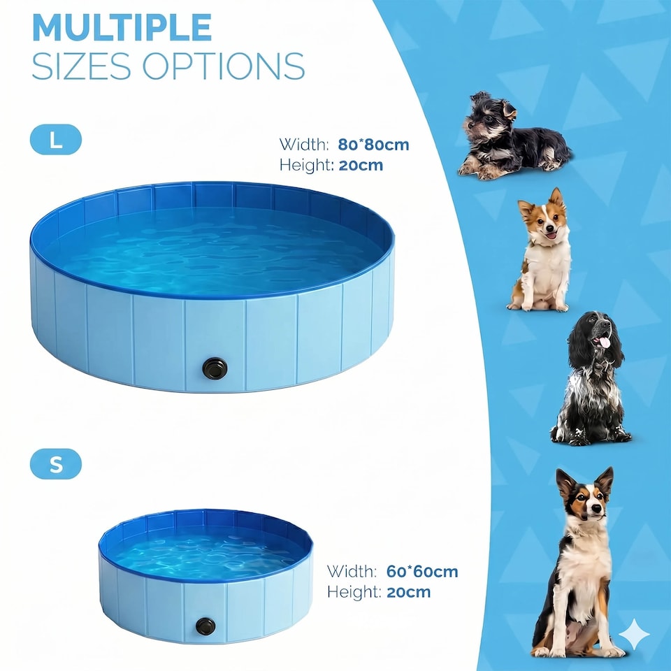 image 1 of Foldable Dog Swimming Pool Heavy Duty PVC Pet Bath Tub
