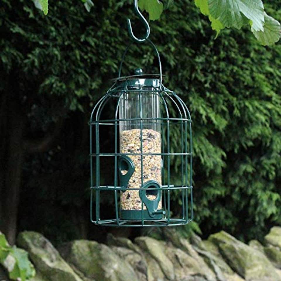 image 1 of Pack of 4 Wild Bird Seed Feeder Cage with Squirrel Guard