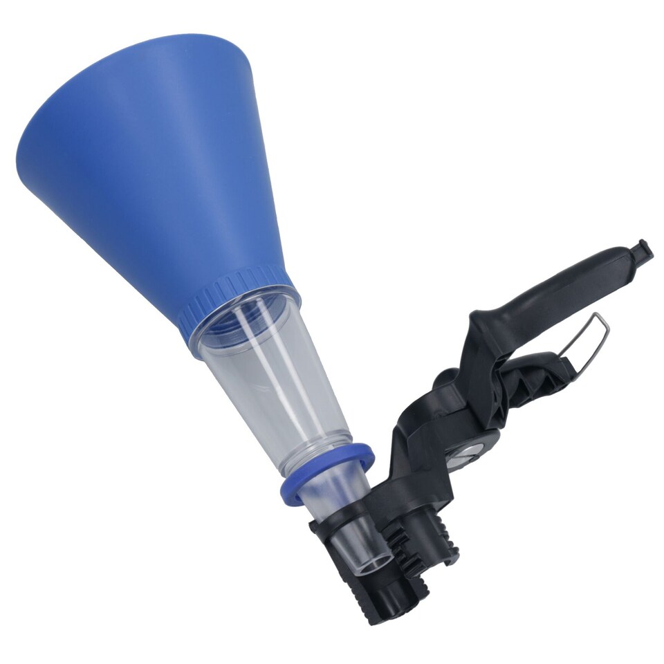 image 1 of Hands Free Funnel Set With Secure Clamp and Transparent Lower Chamber