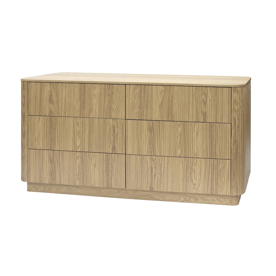 image 1 of Winthorpe Chest Of 6 Drawer Oak Bedroom Storage Organiser Cabinet