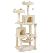 Yaheetech 158 cm Multi Level Cat Tree with Condos Beige