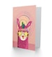 image 2 of Pink Llama Teen Girl Star Sunglasses Groovy Design Greeting Card