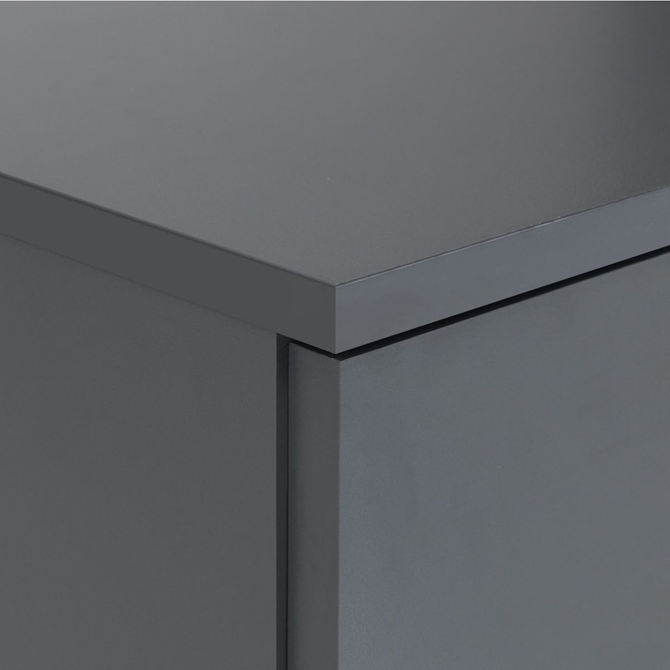 image 1 of Rio Costa Bedside Cabinet Bedroom Furniture Nightstand Table 1 Drawer Dark Grey
