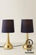 image 4 of ValueLights Teardrop Pair Gold Touch Table Lamp Navy Shade and Bulb