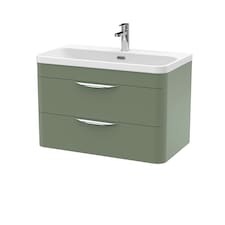 Balterley Wave Wall Hung 2 Drawer Vanity Unit with Thin-Edge Ceramic Basin