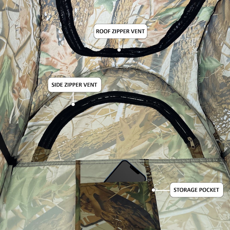 image 1 of Pop-Up Privacy Tent Portable Outdoor Camping Shower Toilet Changing Room Hiking, Camouflage