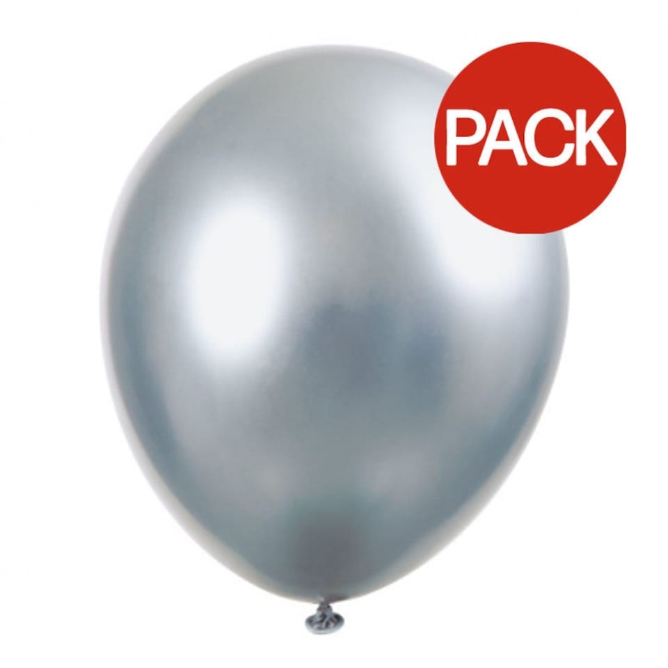 Unique Party Latex Balloons (Pack of 6) - Platinum - One Size