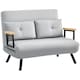 image 1 of HOMCOM Click Clack 2 Seater Sofa Bed for Living Room, Guest Room, Light Grey 