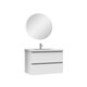 image 1 of AICA 800mm Wall Mounted Bathroom Vanity Unit With Ceramic Basin,2 Soft Close Drawers for Storage,White,Flat packed