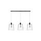 image 1 of ValueLights Susie Glass Matte Black 3 Drop Ceiling Light and Bulbs