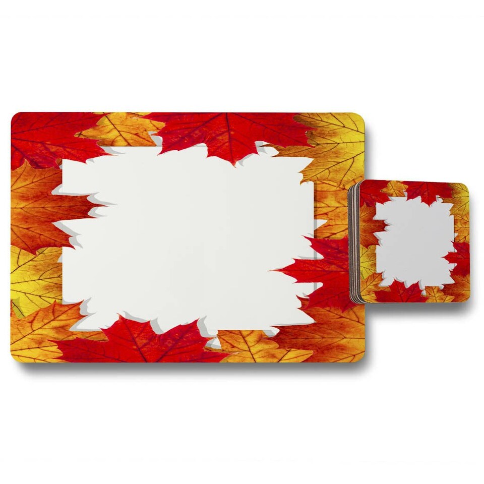 image 1 of Autumn Border (Placemat & Coaster Set)
