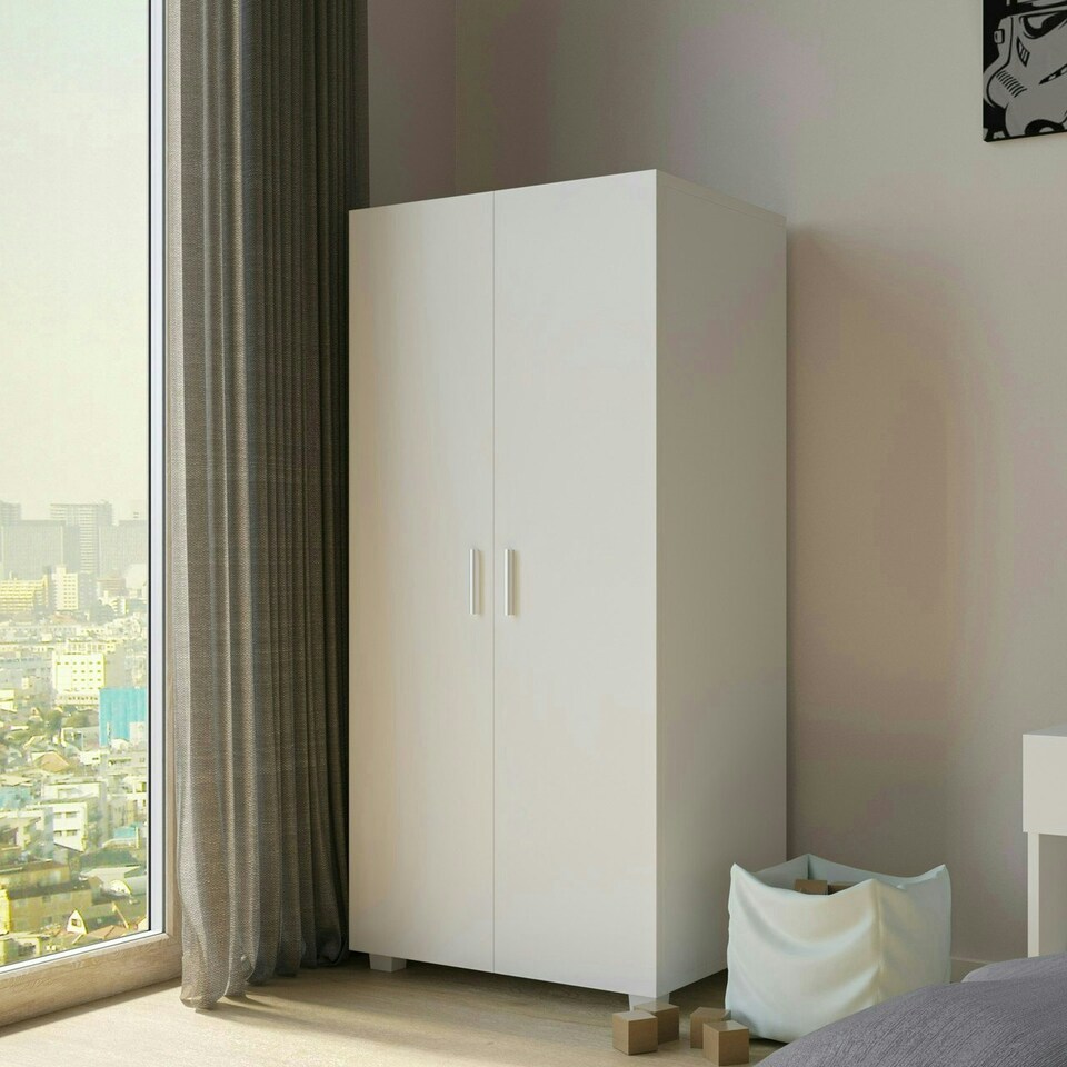image 1 of Kids 2-Door Wardrobe Grey | Unit Colour: Grey
