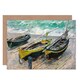 image 1 of Claude Monet Three Fishing Boats Blank Art Card