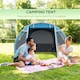image 3 of Outsunny 3-4 Persons Tunnel Tent, Two Room Camping Tent w/ Windows, Black