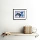 image 2 of Racing Horse Jockey Race Sport Blue Painting 9x7" Black Framed Wall Art Print
