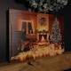 image 2 of 40 x 60cm Fibre Optic Wall Canvas with Christmas Tree Scene and Multicoloured LEDs