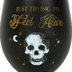 image 3 of Something Different Just Trying To Feel Alive Stemless Wine Glass - Black/Gold/White - One Size