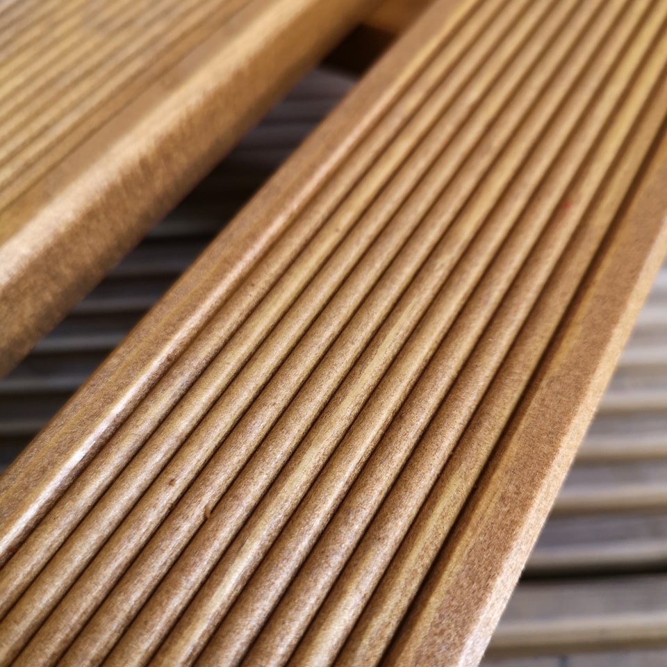 image 1 of Tom Chambers Handcrafted Heavy Duty Round Traditional Wood Garden Patio Plant Flower Pot Stand Caddy Trolley Dolly on Strong Metal Castor Wheels Large 50cm | Brown | Brown