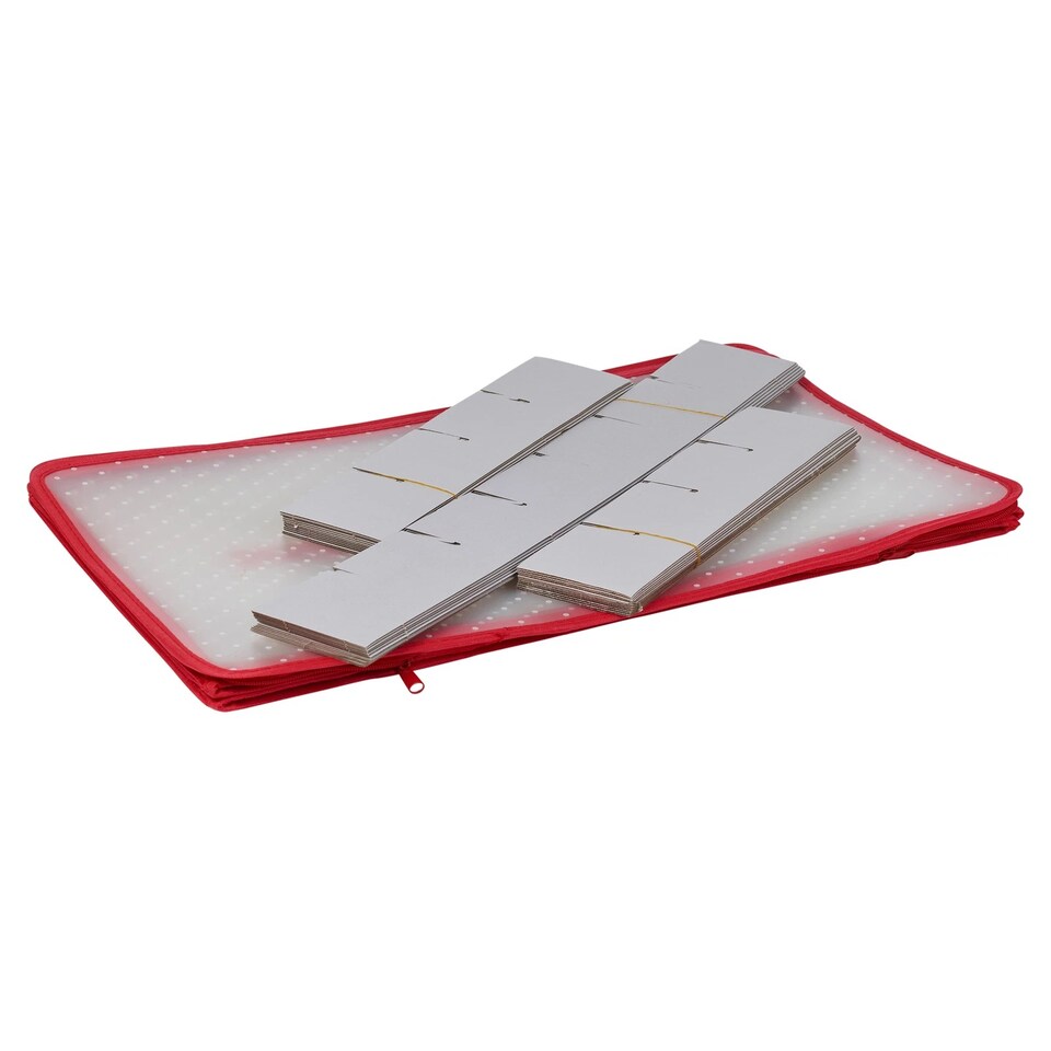 image 1 of Christmas Tree Decorations Storage Baubles Ball Case Bag Holder Organiser with Zip | Multi | Red & White | 32 Baubles