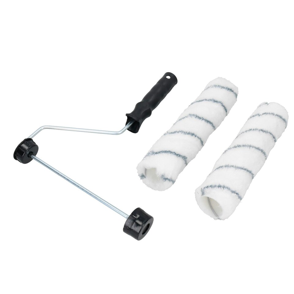 image 1 of 230mm (9") Paint Roller Medium Pile Sleeves (2) +Tray for Painting Decorating 3pk