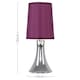 image 6 of ValueLights Small Trumpet Touch Table Lamp Chrome Purple Shade & Bulb