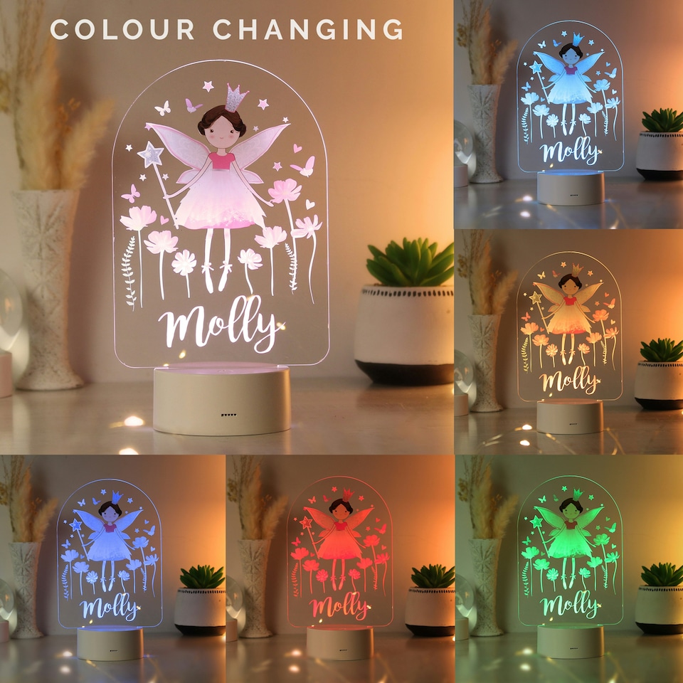 image 1 of Personalised Fairy LED Colour Changing Night Light