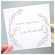 image 1 of Happy Birthday Friend Greeting Card Elegant Floral Monochrome White