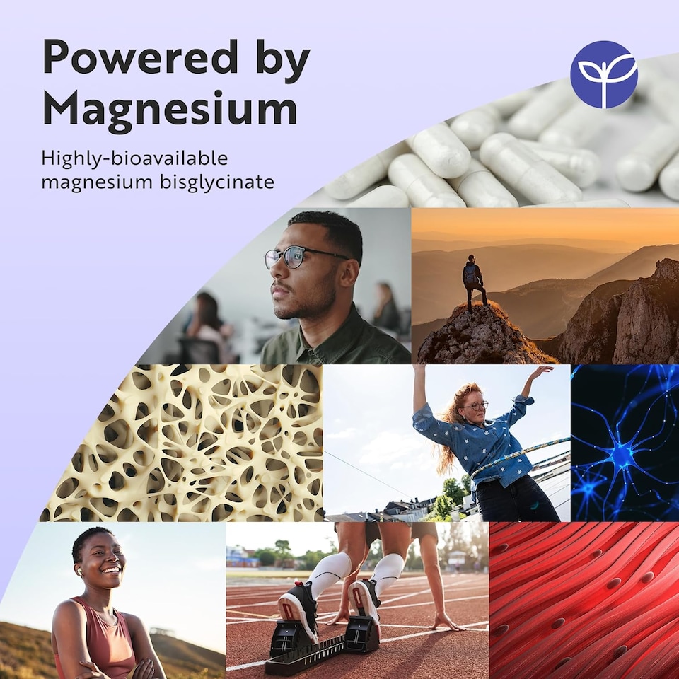 image 1 of Nutravita Magnesium Glycinate - 200mg Elemental Mag, 90mg Bisglycinate & 110mg Oxide - High Strength Magnesium Complex - 120 Vegan Capsules