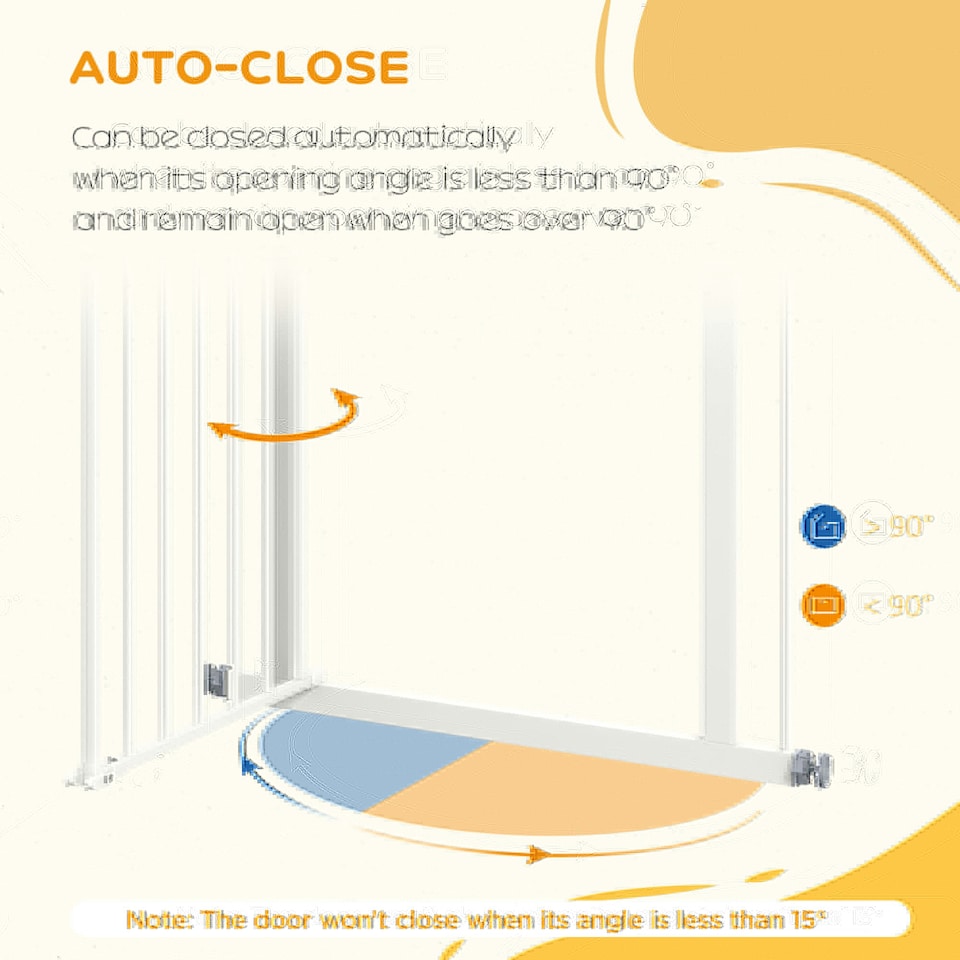 image 1 of PawHut 74-80cm Wide Adjustable Safety Gate with 1 Extension, White