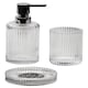 image 1 of Showerdrape Regent Ribbed Glass Chrome 3 Piece Bathroom Accessory Set