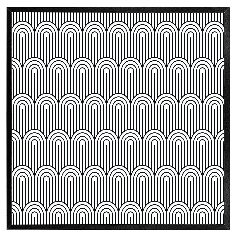 image 1 of Geometric curves (Picture Frame) Grey | M