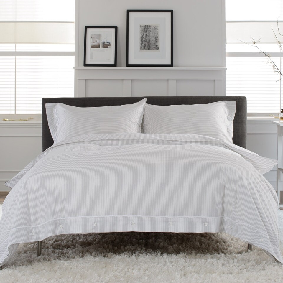 image 1 of Southport 100% Cotton Duvet Cover Set with Cuffed Finish – Soft, Breathable, Premium Quality Bedding Grey | Grey | Double