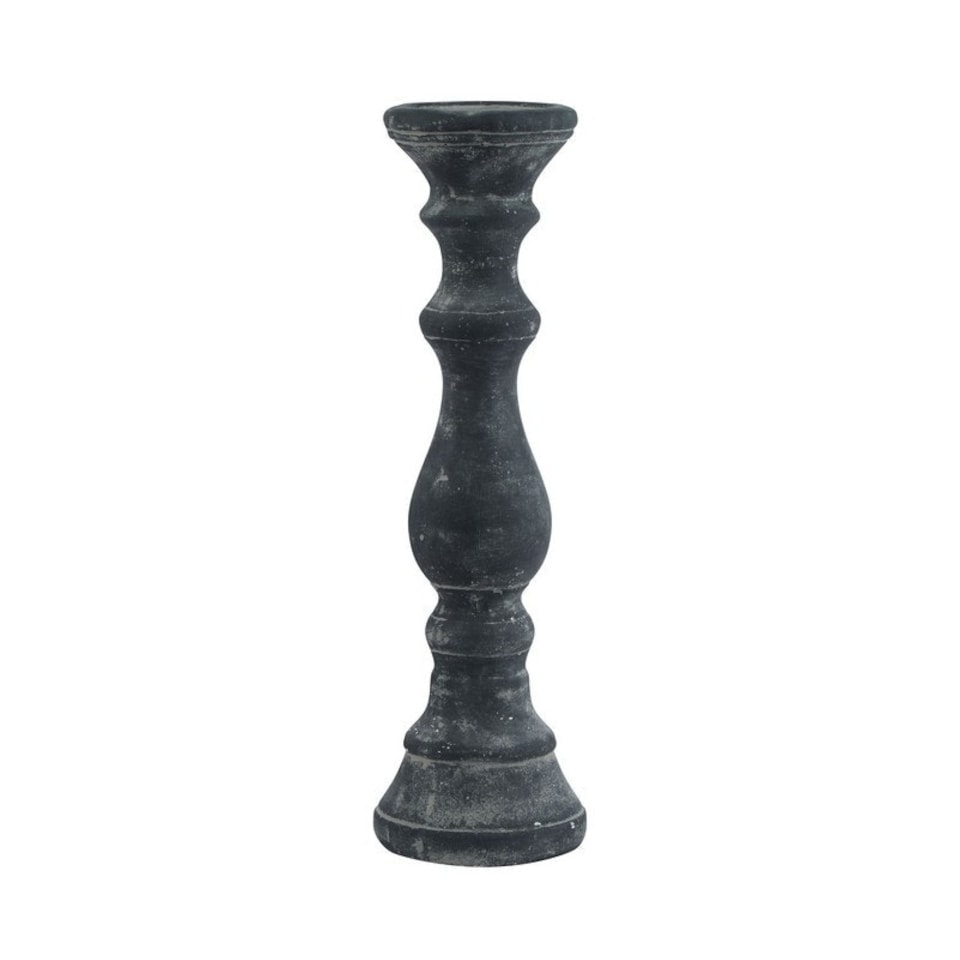 image 1 of Amalfi Large Column Candle Holder - Ceramic - L12 x W12 x H40 cm - Grey | Grey