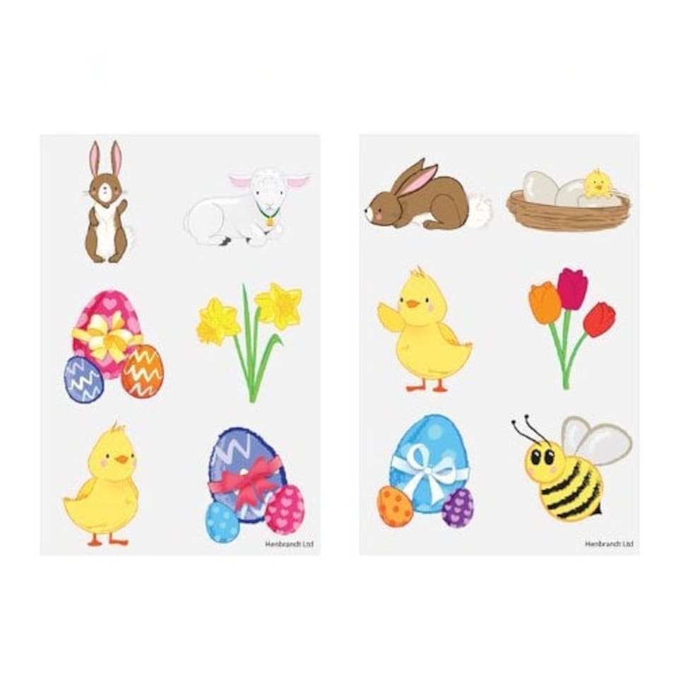 Assorted Easter Mini Tattoo Stickers - Pack of 6