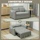 image 3 of HOMCOM 2 Seater Sofa Bed Convertible Bed Settee with Pillow, Light Grey