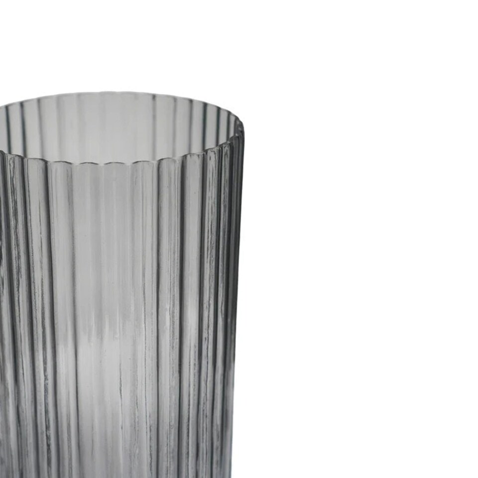 image 1 of Daphne Ribbed Vase - Glass - L15 x W15 x H23 cm - Clear Clear