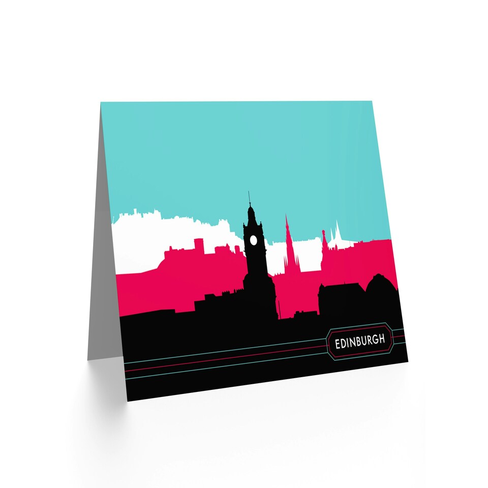 image 1 of Edinburgh Bright Cityscape Art Card