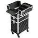 image 1 of Yaheetech 3-in-1 Portable Rolling Cosmetic Organizer Black