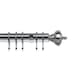 image 1 of 25-28mm Vienna End Satin Silver Metal Curtain Pole Set 120 - 210cm | Silver | Silver