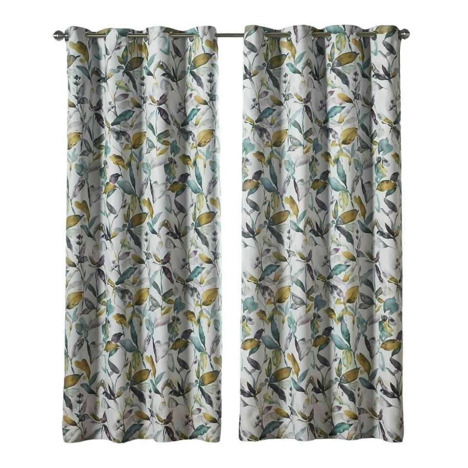 image 1 of Giverny Eyelet Curtains - Green 229 cm x 229 cm