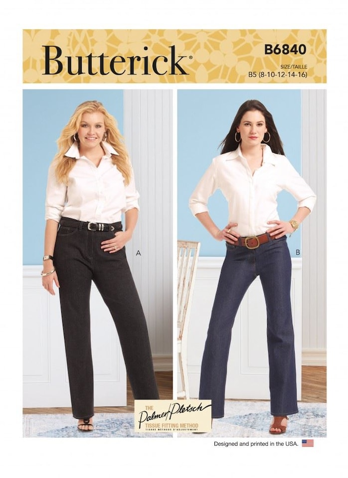 image 1 of Butterick 6840 Paper Sewing Pattern – Women’s Trousers, UK Sizes Rr (18W–20W–22W–24W), Intermediate