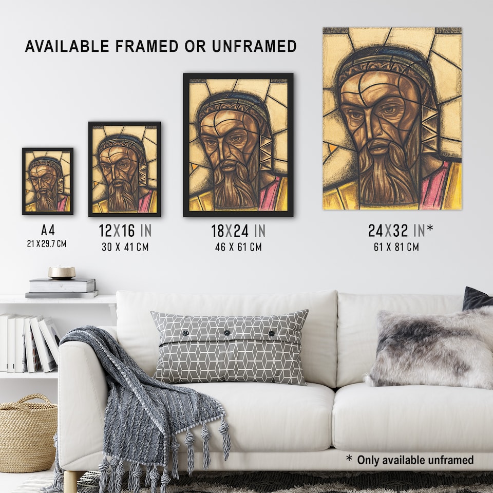 image 1 of St Luke Stained Glass Design Holst Huge Wall Art Print 18X24 In