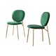 image 1 of Furniturebox Ivy 2x Green Velvet Gold Legs Dining Chair