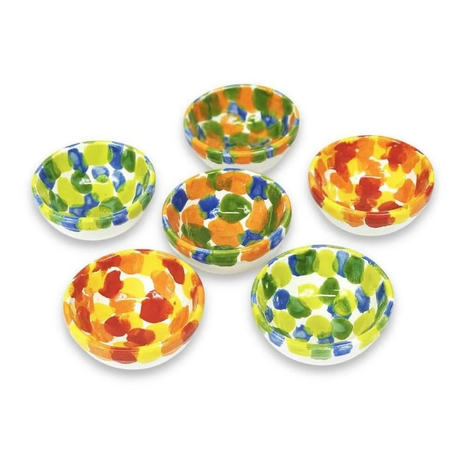 image 1 of Verano Spanish Ceramics Petalo Tapas Bowls Set of 6 - 12cm Mixed | Multi | 6