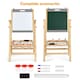 image 3 of COSTWAY 3-in-1 Foldable Kids Easel Kids Wooden Art Easel Double Sided Blackboard Chalks