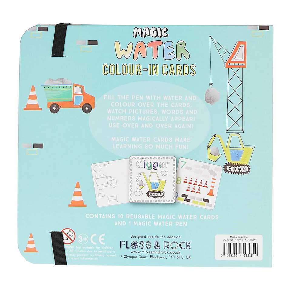 image 1 of Floss & Rock Magic Water Colour In Activity Cards Set - Construction