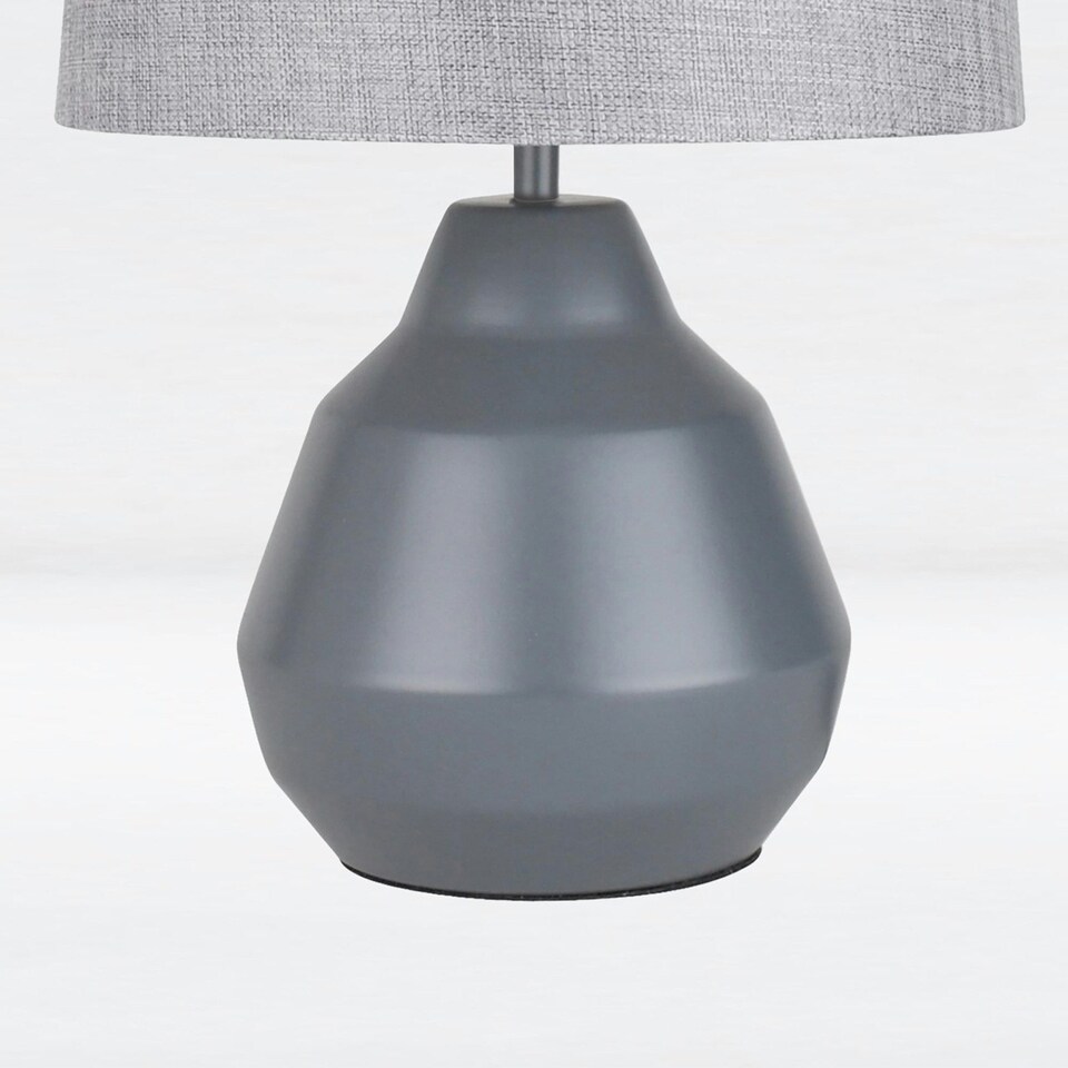 image 1 of First Choice Lighting Pair of Grey 39cm Touch Lamps with Grey Shades Grey | Grey